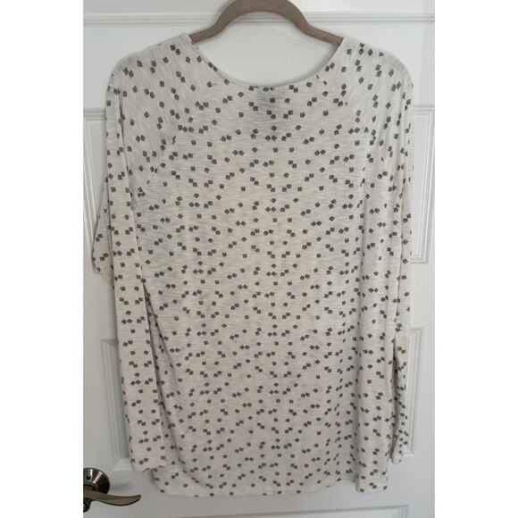 T-SHIRT Los Angeles Long Sleeve Geometric Print Blouse Made in USA Size M - Picture 3 of 4